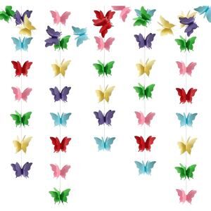 Butterfly Decorations, Birthday Decorations for Wedding Party Rainbow Pack of 4